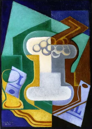Glass and Fruit by Juan Gris - Hand-Painted Oil Painting Reproduction