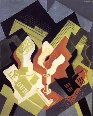 Guitar and Fruit Dish by Juan Gris - Hand-Painted Oil Painting Reproduction