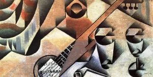 Guitar and Glasses by Juan Gris - Hand-Painted Oil Painting Reproduction