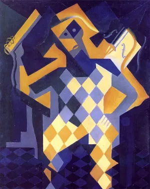 Harlequin with a Violin by Juan Gris Oil Painting Reproduction