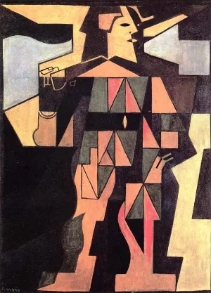 Harlequin by Juan Gris - Hand-Painted Oil Painting Reproduction