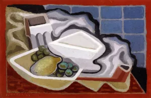 Lemon and Grapes by Juan Gris - Hand-Painted Oil Painting Reproduction