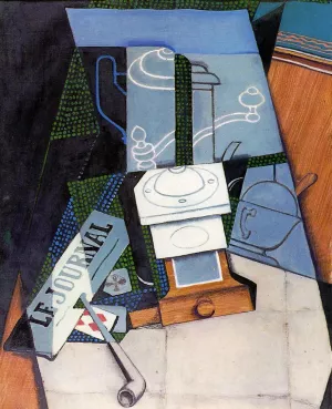 Newspaper with Coffee Mill by Juan Gris - Hand-Painted Oil Painting Reproduction