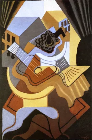 Pedestal Table in Front of the Window by Juan Gris - Hand-Painted Oil Painting Reproduction