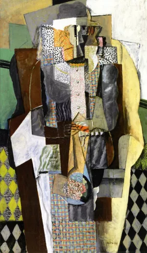Seated Girl with Bouquet of Flowers by Juan Gris - Hand-Painted Oil Painting Reproduction