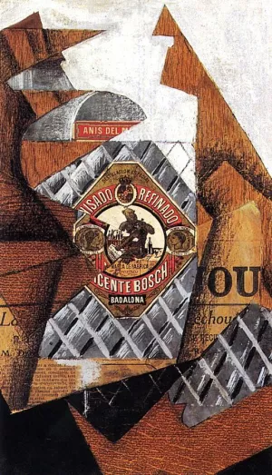 The Bottle of Anis del Mono by Juan Gris - Hand-Painted Oil Painting Reproduction